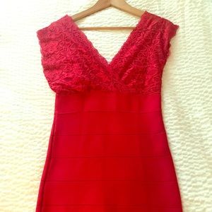 BEBE red banded dress